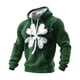thumbnail image 1 of Ceisia Men's St. Patrick's Day Graphic Hoodie Casual Pullover | Splatter-Textured Clover Dark Green Relaxed Hooded Top Gifts, 1 of 2