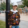 thumbnail image 5 of Xixirimido Jack-O-Lantern Candy Stars Halloween Printed Hoodies for Girls Boys Zip Up Hoodie Sweatshirt Teen Fall Winter Jacket Casual Long Sleeve Pullover Top Velvet Lining for 6-8 Years, 5 of 8