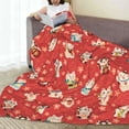 thumbnail image 6 of Rateoe Japanese Maneki Cats Print Fuzzy Fleece Throw Blanket Extra Large,Super Soft,Fluffy and Warm Blankets for Couch,Bed,All Season Use (60"x50"), 6 of 8
