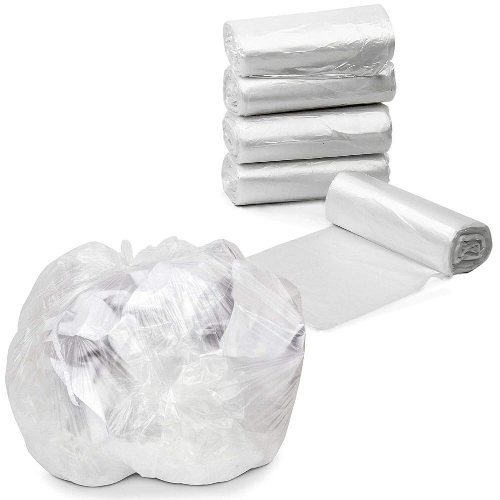 [250 Pack] 4 Gallon Trash Can Bags Small Clear Garbage Bin Liners