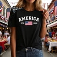 thumbnail image 7 of idosla 250 Anniversary USA Shirt Women's Short Sleeve T-Shirt Patriotic American Flag Eagle Tops 1776-2026 Tshirt Gifts (White, XXL), 7 of 7