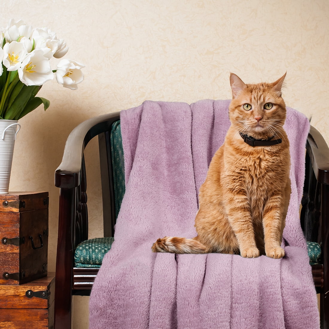 Fluffy Fleece Dog Blanket, Soft and Warm Small Pet Throw Blankets Washable for Puppies and Cats