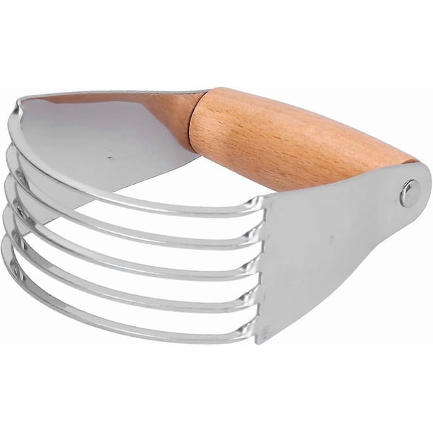 Pastry Mixer, Stainless Steel Dough Mixer with Heavy Duty Blade Professional Soft Handle Pastry Cutter for Butter, Pies, Cakes (Orange)