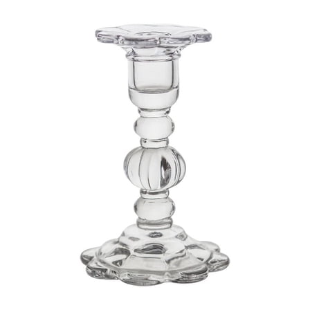 Mega Candles - 5.5" Taper Glass Candle Holder - Clear, 1Pc