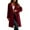Wine, variant on Woolen Trench Coat for Women Mid Length Notch Lapel Collar Dressy Casual Jacket with Pockets Winter Long Outerwear (S, Wine)