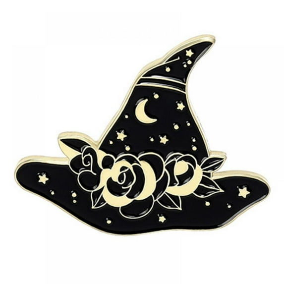 Halloween Black Cat Brooch Relief Enamel Brooch Magic Cat Witch Hat Alloy Brooch Clothing Accessories