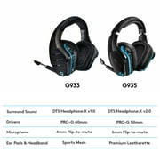 Logitech G935 Wireless Gaming RGB Headset, 7.1 Surround Sound, DTS Headphone:X 2.0, 50 mm PRO-G Drivers, 2.4 GHz Wireless, Flip-to-Mute Mic, PC
