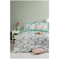 Double Duvet Cover Set With Fitted Sheet, Roseto-Green