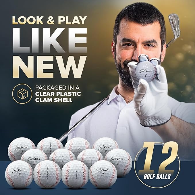 Pre-Owned Baseball Pro V1X Certified Refinished Golf Balls – 12 Pack by GBM GOLF