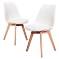 thumbnail image 1 of Sillas Tulip Tipo Eames Mirel Blancas Set de 2 Piezas Estructura Madera Asiento Acolchado, 1 of 10