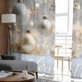 thumbnail image 6 of Christmas Balls Sheer Curtains 108 Inches Long, Sliver Golden Xmas Decoration Snowflake Light Filtering Window Curtains for Living Room, Rod Pocket Voile Sheer Curtain Drapes, 52"Wx108"L, 2 Panels, 6 of 9