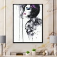 thumbnail image 2 of Designart 'Monochrome Female Portrait With Colorful Makeup' Modern Framed Canvas Wall Art Print, 2 of 5
