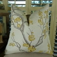 thumbnail image 1 of Thomas Collection White Gray Yellow Japanese Blossom Throw Pillow - 11115, 1 of 5