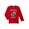 Holiday Time Boys Long Sleeve Christmas T-Shirt, Sizes 4-18