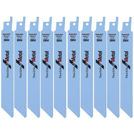 

10pc S922EF 150mm 6 BIM Reciprocating Saw Blades Set Flexible For Cutting Metal
