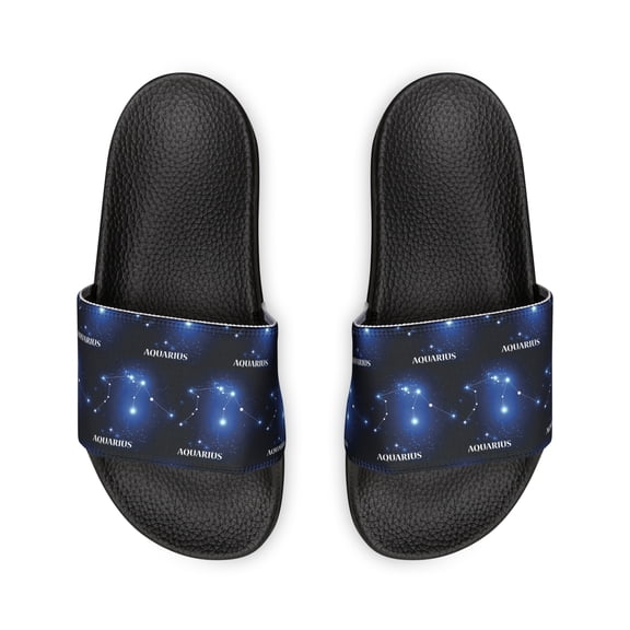 Aquarius Constellation Symbol Women's PU Slide Sandals