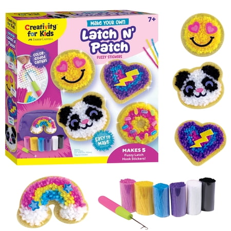 Creativity for Kids Latch N’ Patch Fuzzy Stickers Kit | Loop, Latch & Create 5 DIY Fuzzy Patches (Ages 7+)