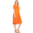 thumbnail image 3 of MOA COLLECTION Women's Solid Casual Comfy Short Sleeve Jersey Knit A-Line Midi Dress, 3 of 6