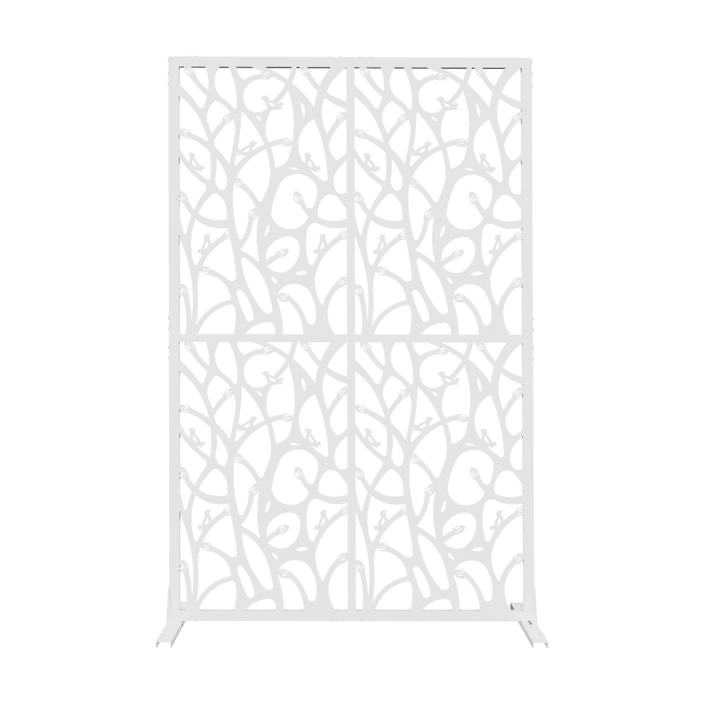 Holaki Metal Privacy Screen, 72" H x 45.3" W, Freestanding Decorative Room Divider for Balcony, Patio, Garden, Waterproof & Rustproof with Bird Shape Hollow Design, Easy Assembly