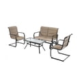 thumbnail image 5 of Aimee Lii 4 Pieces Outdoor Patio Furniture Set with Padded Glider Loveseat and Coffee Table, Patio Conversation Sets, Brown, 5 of 7