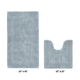 thumbnail image 2 of Better Trends Bath Rugs U-Shaped Contour Toilet Rugs Sets 2 Piece 100% Cotton Bathroom Mat Soft Absorbent Reversible Washable for Decor Tub Shower Bathroom Floor, 20"x20"|24"x40" Blue Lux Collection, 2 of 4