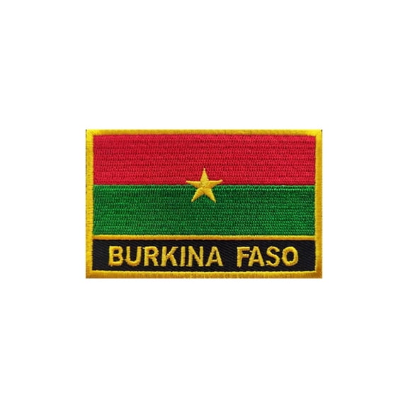 Ruoming 1 PCS National flag Patches Iron On or Sew On Embroidered Tactical Military Burkina Faso Patch