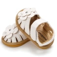 thumbnail image 4 of UTTOASFAY Toddler Shoes Toddler Infant Baby Girls Shoes Leather Sandals Summer Bowknot Flats Flower Shoes White 0-6Month, 4 of 5