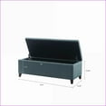 thumbnail image 5 of Storage Bench, Tufted Top Soft Close | Polyester | Blue | Birch Espresso Legs, 5 of 6