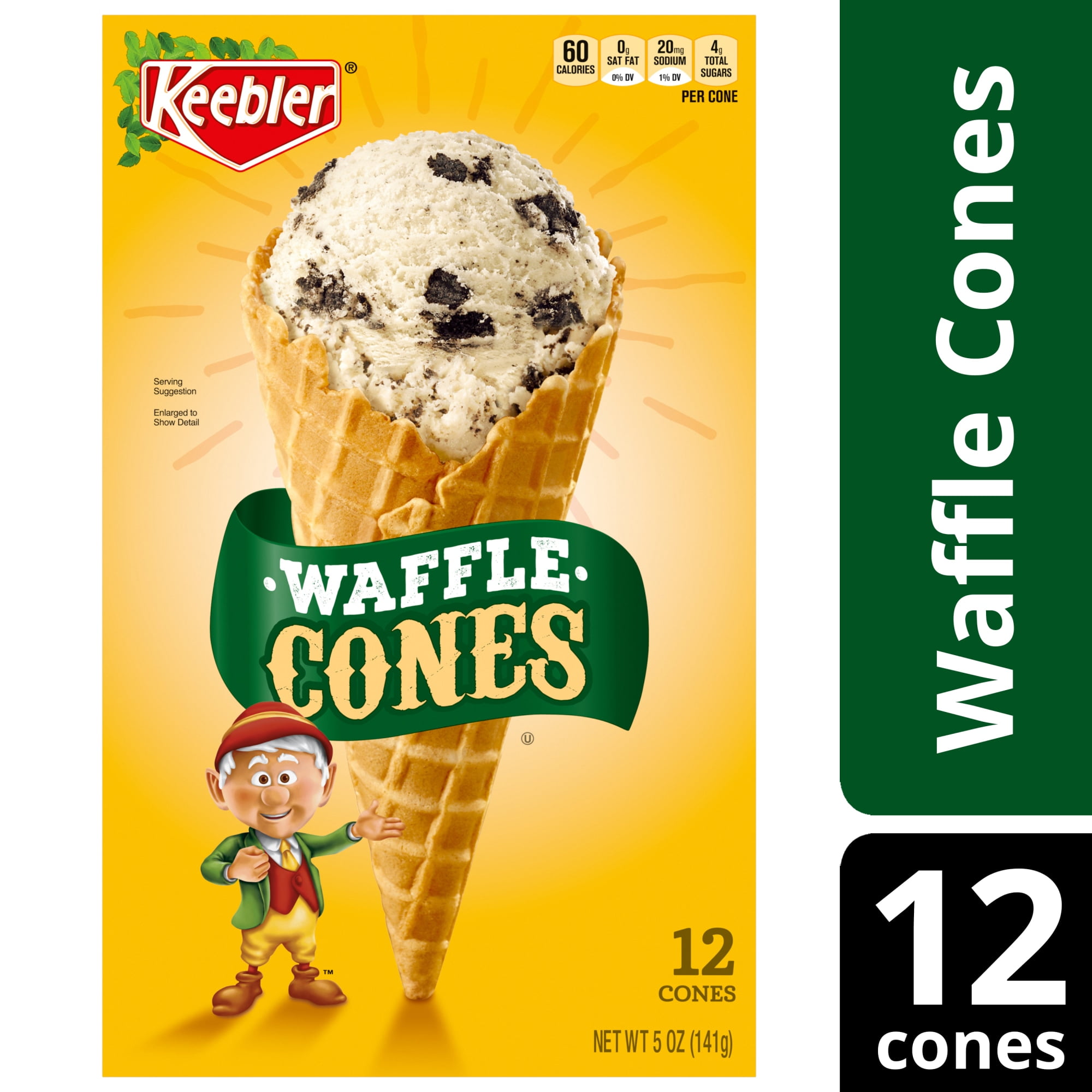 Keebler Waffle Ice Cream Cones, oz, 12 ct, Crispy Crunch Dessert