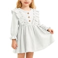 thumbnail image 4 of Shachafan And Autumn Girls Ruffle Dress Color Pleated Style Casual Party Wear For Toddler Children Elegant Daily Outfit Heart Dresses, 4 of 6