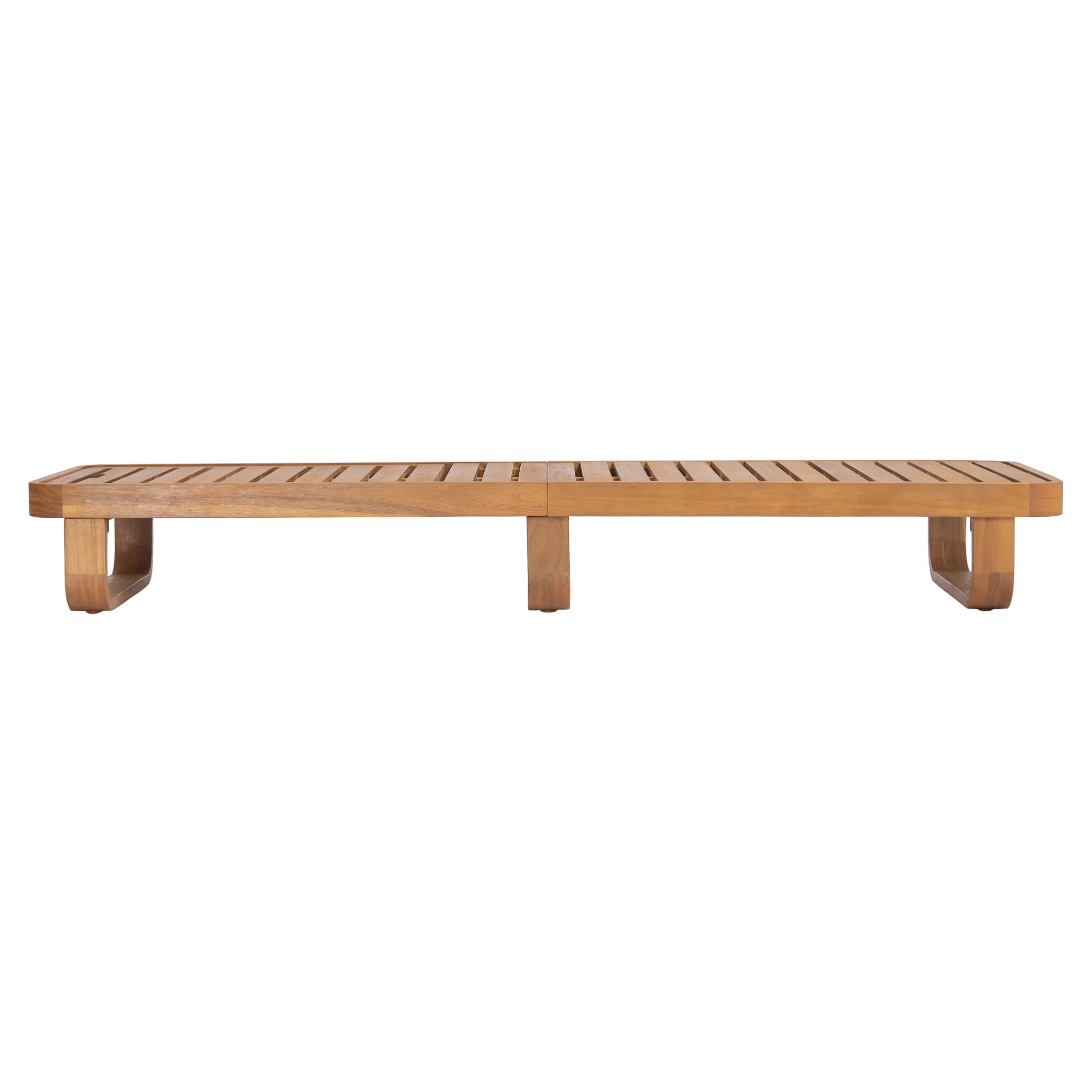 Christopher Knight Home Modern Acacia Wood Outdoor Chaise Lounge with Adjustable Backrest, Natural, Set of 4
