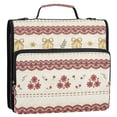 thumbnail image 2 of Haosy 3 Ring Zipper Binder with Shoulder Strap Waterproof Trapper Keeper 2 Inch D-Ring 500 Sheets Capacity, Coquette Bow Stripe, 2 of 8