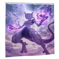 thumbnail image 3 of Mewtwo Shower Curtain Cartoon Art Bath Shower Curtains with 12 Hooks, Waterproof Washable Polyester Bathroom Home Decor Set 72x72 Inch, Plastic, 3 of 8
