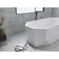 thumbnail image 6 of Elegant Kitchen and Bath 67 inch Soaking diamond style bathtub in glossy white and matte black, 6 of 13