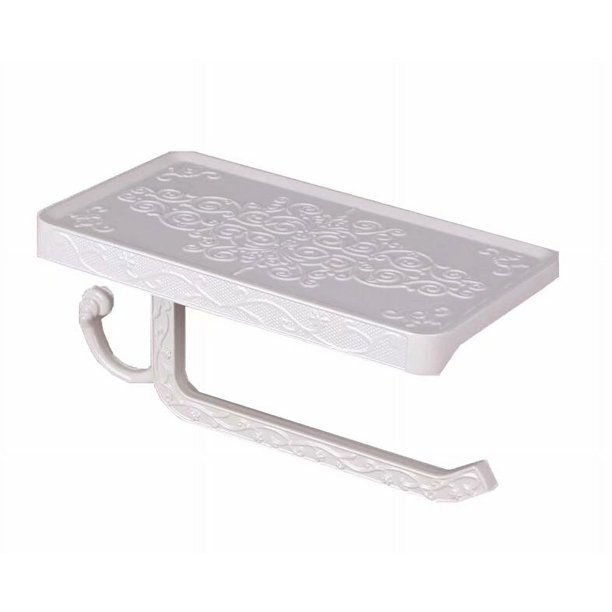 Soporte para papel de cocina blanco para inodoro, portarrollos de papel para teléfono móvil antiguo de aluminio espacial, estante de almacenamiento para caja de pañuelos de estilo europeo