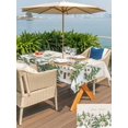 thumbnail image 4 of Outdoor Tablecloth with Umbrella Hole and Zipper, Christmas Rectangle Table Cloth 60x102 Inch Waterproof Tablecloth, Winter Xmas Trees Farmhouse Country Cabin on Linen Picnic Table Cover for Patio, 4 of 7