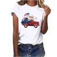 thumbnail image 2 of Fartey American Flag T Shirts for Women 4th of July Patriotic Tops Cute Independence Day Graphic Tees Dressy Casual Short Sleeve Crew Neck Festival Blouses White S, 2 of 4