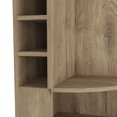 thumbnail image 5 of Corner Bar Cabinet, Farmhouse Wine Bar Cabinet with Five Shelves, Eight Bottle Cubbies and Steamware White, Display Cabinet Hutch Corner Wine Rack for Kitchen, Dining Room, Light Oak, 5 of 7