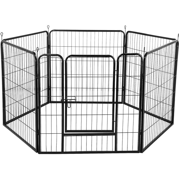 SmileMart Heavy Duty 6 Panel Dog Play Pen, Black