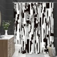thumbnail image 3 of Black and White Shower Curtain Abstract Modern Art Painting Bath Curtains Ombre Brush Strokes Contemporary Bathroom Decor Waterproof Polyester Fabric with Hooks 72Wx72L, 3 of 6