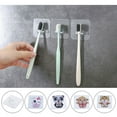 thumbnail image 2 of Braveheart Toothbrush Holder Wall Mounted Toothbrush Hanger Waterproof Moisture-proof Toothbrush Rack Stable Storage Rack, Transparent, Animal 3, 2 of 9