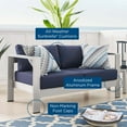 thumbnail image 6 of Modway Shore Fabric & Aluminum Outdoor Patio Loveseat in Silver & Navy, 6 of 6