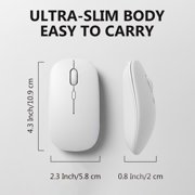 Wireless Mouse, Mouse for Laptop, Bluetooth Mouse, White