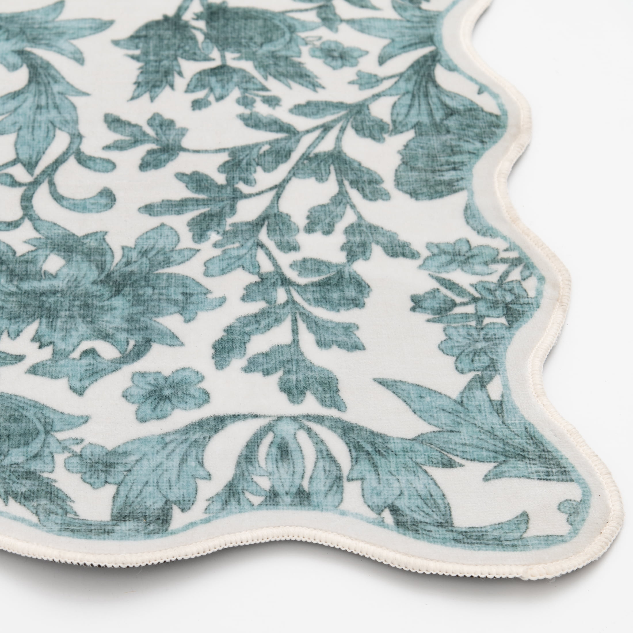 Mainstays 5'x7' Green Feather Faux Fur Scalloped Indoor Area Rug