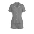 thumbnail image 5 of Miqool Pajamas Set for Women Short Sleeve Soft Sleepwear Button Down Pjs 2 Piece Lounge Sets S-XXL, 5 of 6