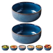 Large Salad Bowl, 1800ml/61oz Large Bowl ,Ceramic Fruit Serving Bowls, Stylish Blue Bowl ,Round Soup Bowl,Bowl for Soup,Salad,Cereal,Ramen