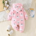 thumbnail image 5 of Gibobby Newborn Baby Bear Outfit Suit Girls Boys Fleece Jumpsuit Romper Hooded Winter Snowsuit Clothes(Pink,3-6 Months), 5 of 7
