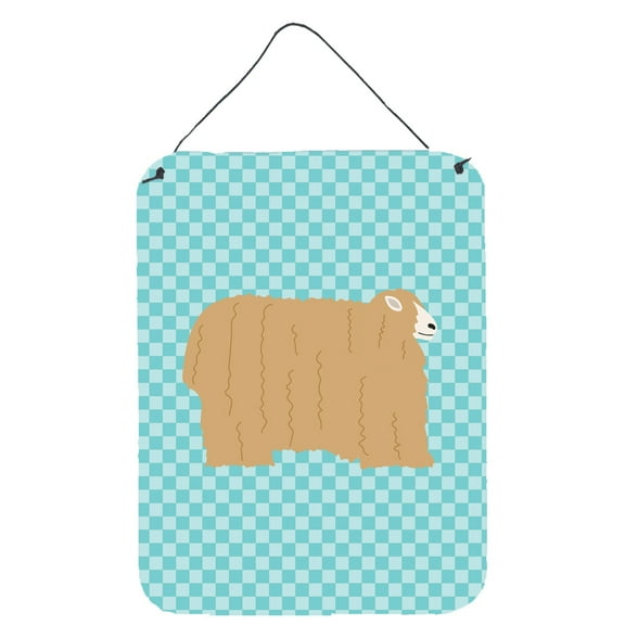 Caroline's Treasures BB8145DS1216 Lincoln Longwool Sheep Blue Check Wall or Door Hanging Prints, 12x16, multicolor