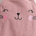 thumbnail image 6 of CAICJ98 Baby Girl Clothes Suspender Jumpsuit Newborn Long Sleeve Ruffled Romper + Cute Cartoon Pants + Headband Fall Winter Outfits Pink,Size 3-6 Months, 6 of 7