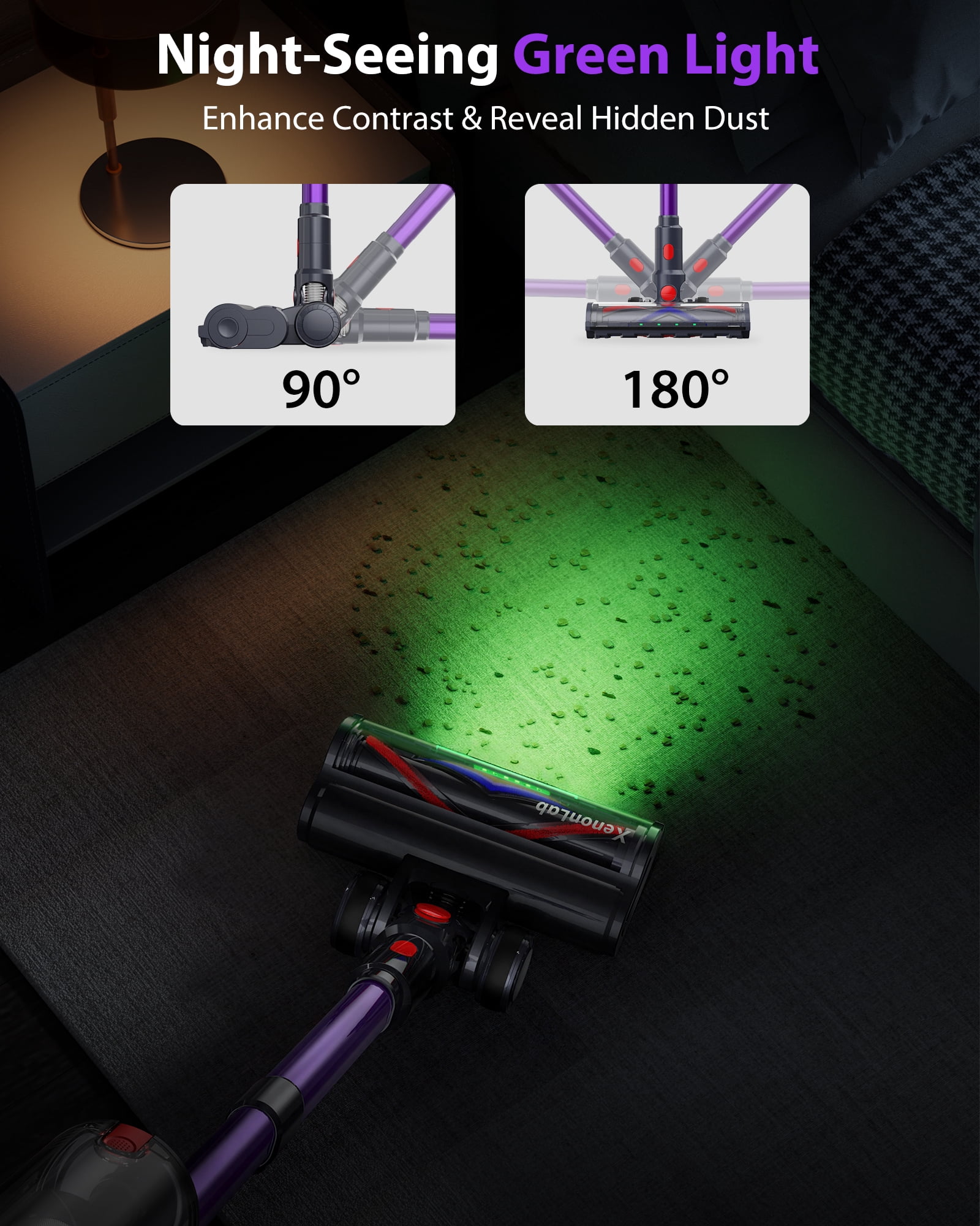 Cordless Vacuum Cleaner,55KPa/75 Mins Runtime with Auto Mode & 3 Speeds,Touch Screen Rechargeable Stick Vacuums for Pet Hair,Carpet,Hard Floor